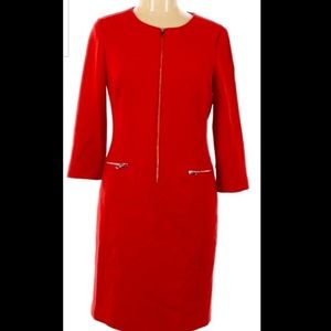 Women’s Ann Taylor Red Dress with Gold Zipper Size 10